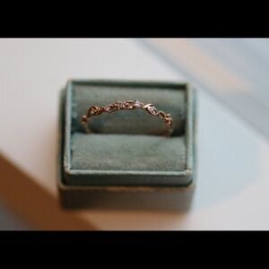 Avigail Adam Solid 14K Rose Gold Swirly Floral Loops Diamonds Ring $695